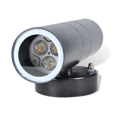Okrogla LED Stenska luč iz jekla za zunanjo in notranjo uporabo Črna
