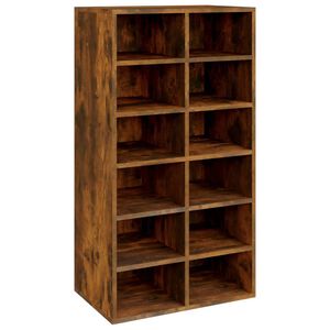 vidaXL Stojalo za čevlje dimljen hrast 54x34x100,5 cm inženirski les