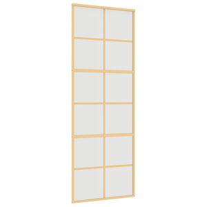 vidaXL Drsna vrata zlata 76x205 cm mat ESG steklo in aluminij