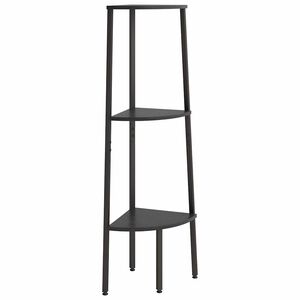 vidaXL 3-nadstropni kotni regal črn 45,5x31,5x120 cm