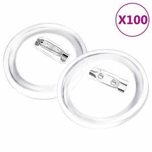 vidaXL Gumbi za značke s priponkami 100 kompletov akril 58 mm