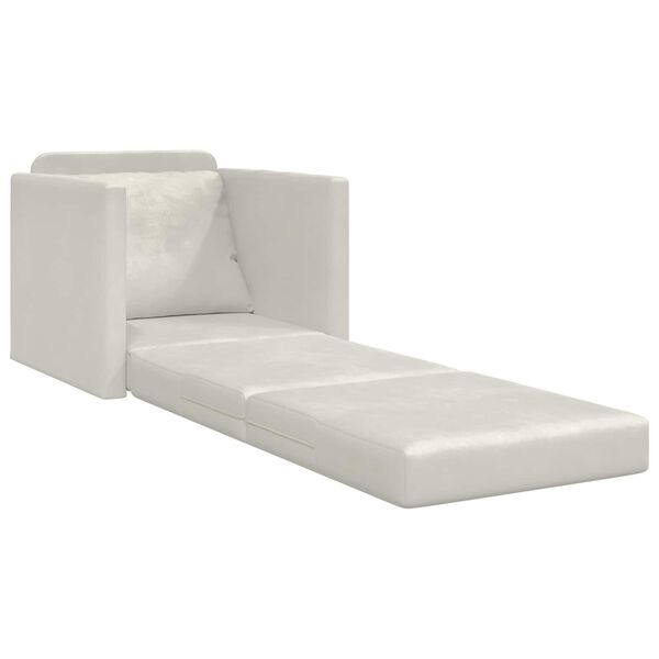 vidaXL Sofa postelja 60cm krema Žamet