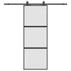 vidaXL Drsna vrata z opremo črna 76x205 cm kaljeno steklo