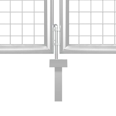vidaXL Vrtna vrata jeklena 400x75 cm srebrna