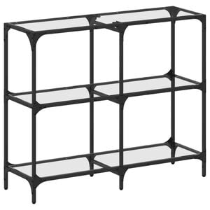 vidaXL Konzolna mizica s stekleno povr&scaron;ino 98x30x81 cm jeklo