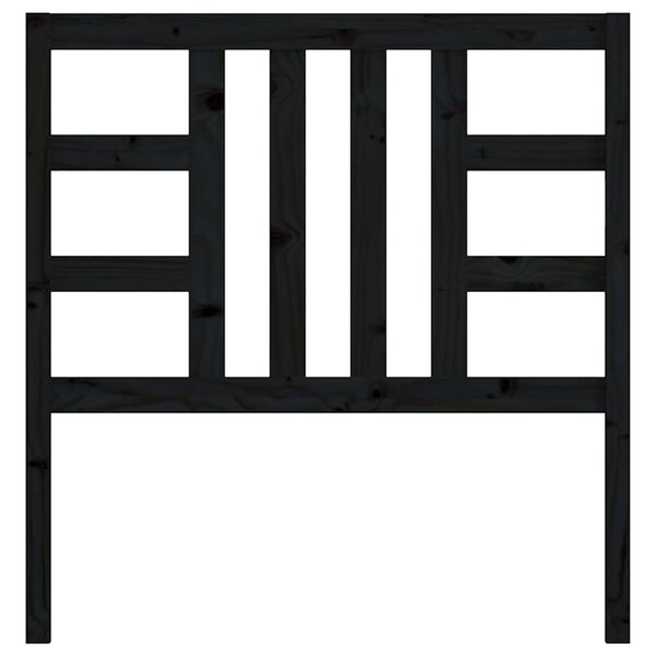 vidaXL Posteljno vzglavje črno 96x4x100 cm trdna borovina