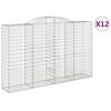 vidaXL Obokana gabionska ko&scaron;ara 12kosa 300x50x180/200cm cinkano železo