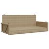 vidaXL Gugalna klop bež 119x56x48 cm poli ratan