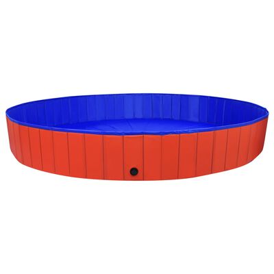 vidaXL Zložljiv bazen za pse rdeč 300x40 cm PVC