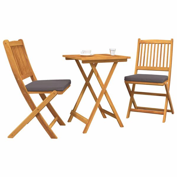 vidaXL Vrtnik Bistro Set 3 pcs Rjava Masiven les akacije