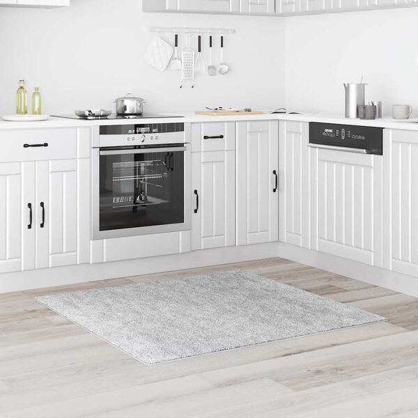 vidaXL Antiskluzna Shaggy Preproga Siva 120 x 120 cm PP