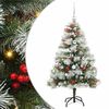 vidaXL Umestno božično drevo z LED lučmi Zelena in bela 150 cm