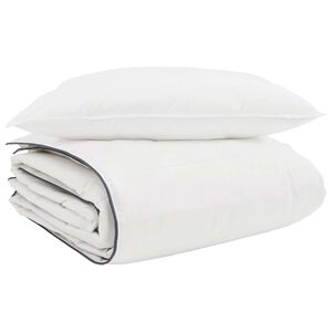 vidaXL Zimska posteljnina z blazino 2 pcs Bela Perje