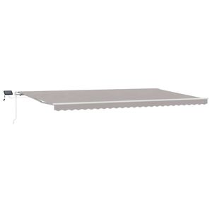 vidaXL Vlečna tenda Svetlo siva 600 &times; 300 cm Tkanina in aluminij