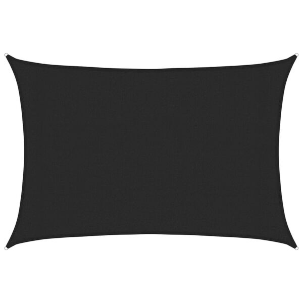 vidaXL Senčno jadro 160 g/m² črno 3x4,5 m HDPE