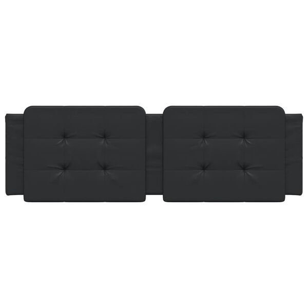 vidaXL Blazina za vzglavje Zadar črna 152 cm umetno usnje