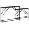 vidaXL Konzolna miza 2 kos Črna Orehovina 100 x 28 x 75 cm
