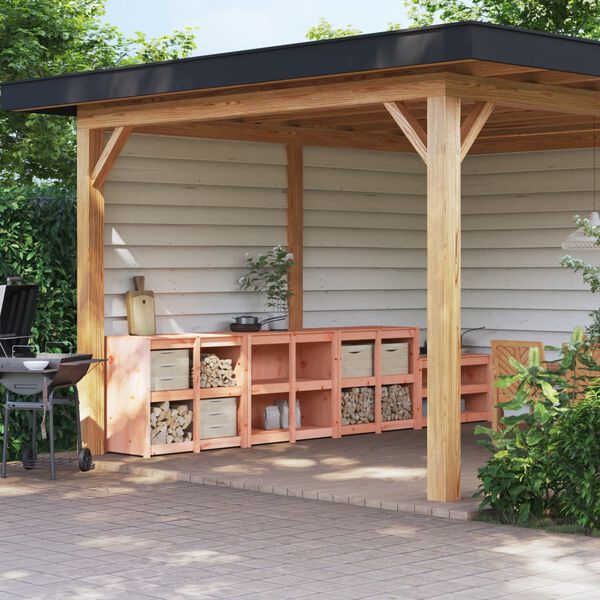 vidaXL Zunanja kuhinjska omarica 3 kosi trdna douglas jelka