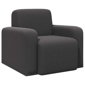 vidaXL Fotelj Temno siva Boucl&eacute;