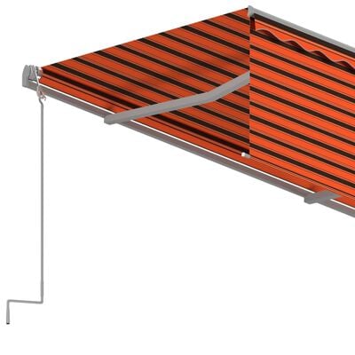 vidaXL Avtomatsko zložljiva tenda s senčilom 4x3 m oranžna in rjava