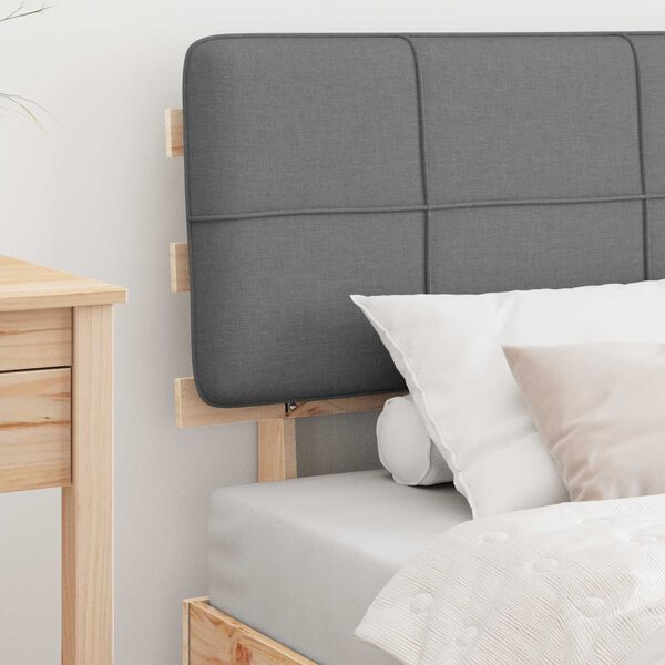 vidaXL Posteljni okvir z oblazinjenim vzglavjem Svetlo siva