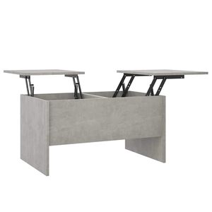 vidaXL Klubska mizica betonsko siva 80x50x42,5 cm konstruiran les