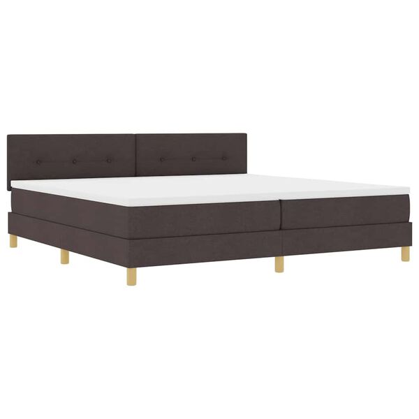 vidaXL Postelja boxspring z vzmetnico Temno rjava 200 x 200 cm blago