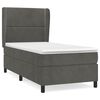 vidaXL Box spring postelja z vzmetnico temno siv 90x190 cm žamet