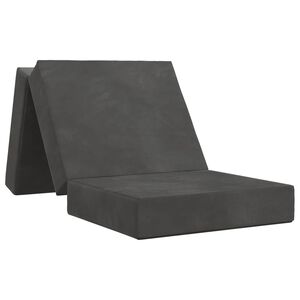 vidaXL Zložljiv kavč postelja 75 x 67 x 45 cm Temno siva