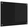 vidaXL Kuhinjski panel Črna 70 x 50 cm kaljeno steklo