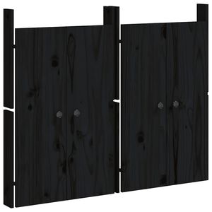 vidaXL Zunanja kuhinjska vrata MEPPEL 2 kosa črna 50x9x82 cm trdna borovina