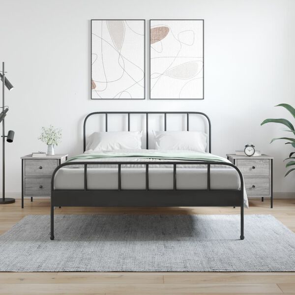 vidaXL Nočna omarica 2 kosa siva sonoma 40x42x50 cm inženirski les