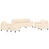 vidaXL Sedežna garnitura 4-delna z blazinami krem blago
