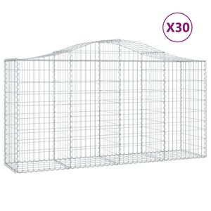 vidaXL Obokana gabionska ko&scaron;ara 30 kos 200x50x100/120cm cinkano železo