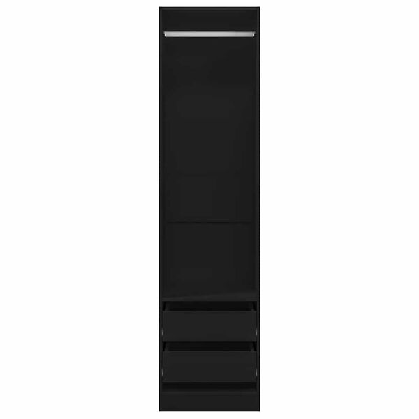 vidaXL Garderobna omara s predali črna 50x50x200 cm iverna plo&scaron;ča