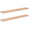 vidaXL Okenske police 2 kos Naravna 120 x 20 x 2 cm Trda bukovina