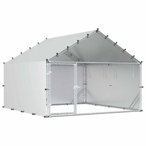 vidaXL Koko&scaron;njak s streho Srebrna 200 x 200 x 150 cm Pocinkano jeklo