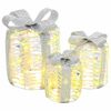 vidaXL Dekoracija Darilne &Scaron;katle 3 kos Toplo bela 20 x 20 x 20 cm PET