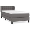 vidaXL Box spring postelja z vzmetnico siva 90x190 cm umetno usnje