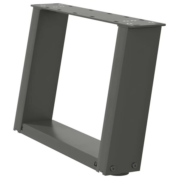 vidaXL Noge za klubsko mizico v obliki črke U 2 kosa antracit 40 x (30-31) cm jeklo