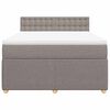vidaXL Box spring postelja z vzmetnico taupe 140x200 cm blago