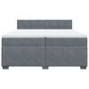 vidaXL Box spring postelja z vzmetnico temno siva 200x200 cm žamet