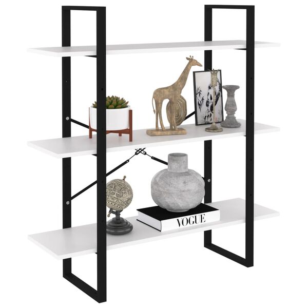 vidaXL Knjižna omara bela 100x30x105 cm iverna plo&scaron;ča