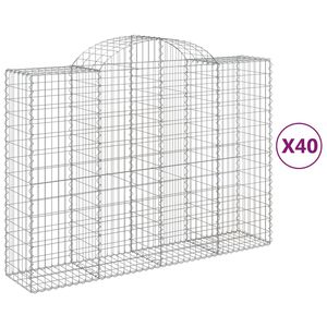 vidaXL Obokane gabion ko&scaron;are 40 kosi 200x50x140/160cm pocinkano železo