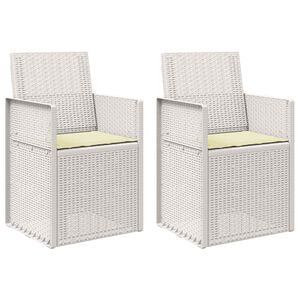 vidaXL Vrtni jedilni stoli 2 pcs Bela in krem PP
