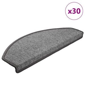 vidaXL Stopni&scaron;čne preproge 30 kosov 65x24x4 cm temno sive polkrožne velike