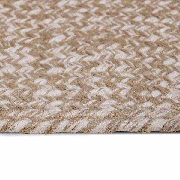 vidaXL Preproge za povr&scaron;ine Kvadrat Naravna in bela 120 x 120 cm Juta