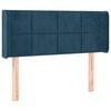 vidaXL Vzglavje z u&scaron;esi temno modro 83x16x78/88 cm žamet