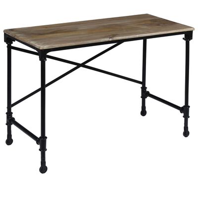 vidaXL Pisalna miza iz trdnega mangovega lesa in jekla 110x50x96 cm