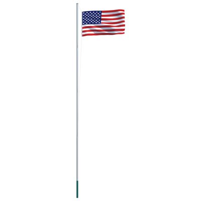 vidaXL Zastava ZDA in aluminijast zastavni drog 6,2 m